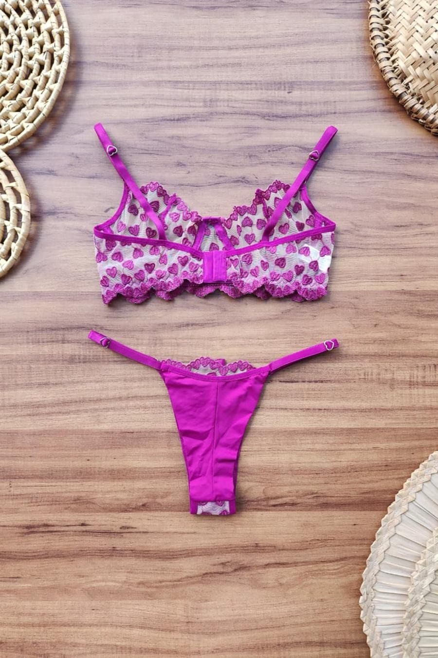 Conjunto pink em renda